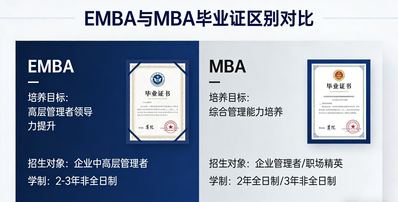 EMBA和MBA畢業(yè)證有什么區(qū)別？2026證書真相一次說清