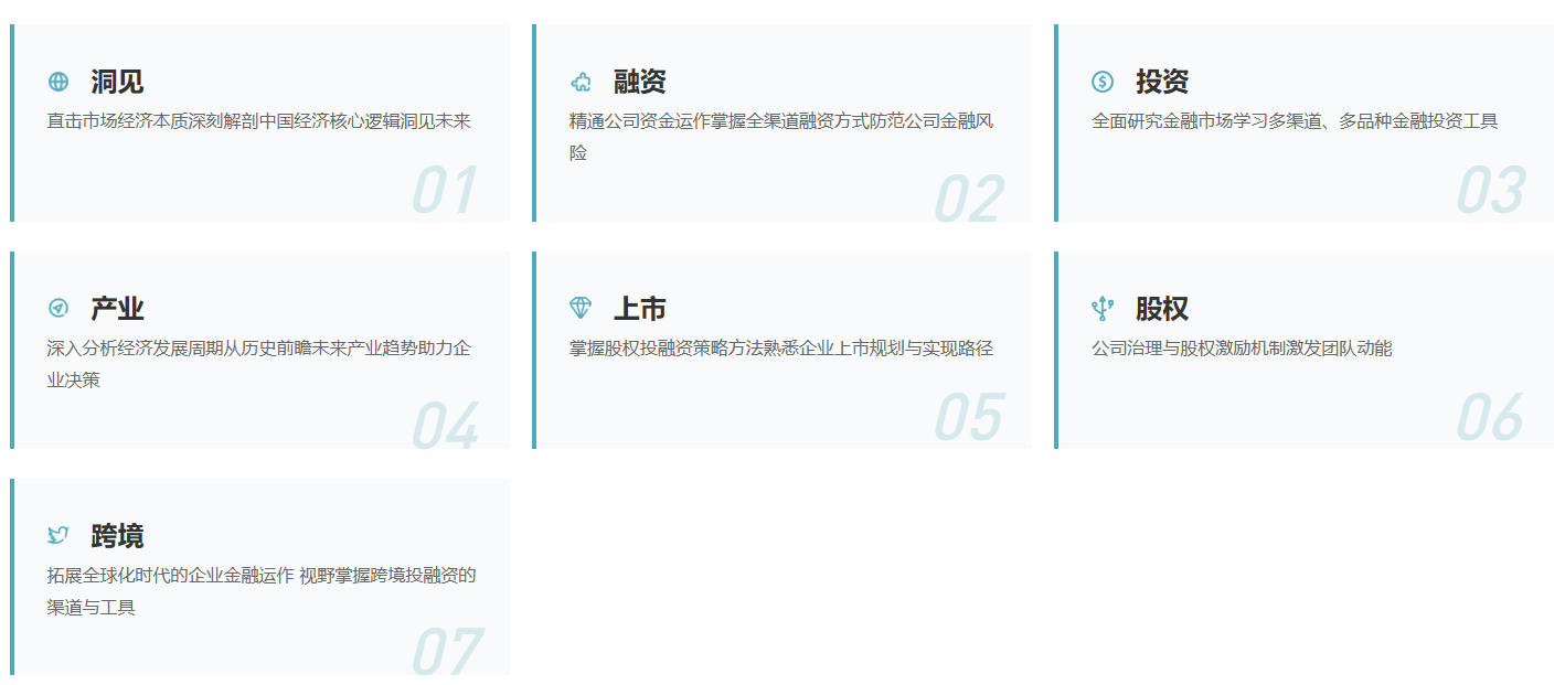 金融與投資企業家課程